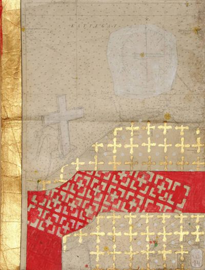 Christoph Horstmann: Möge die Macht mit uns sein. 2015, Acryl auf Seekarte, 74 x 95 cm