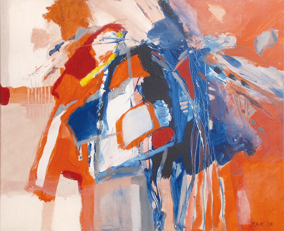 Josef A. Kutschera: Unterwegs 2, 2017,  Acryl auf Leinen