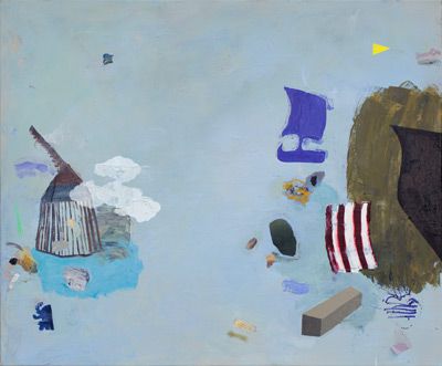 Maika Saworski: Anstatt Hafen, 2018, Öl auf Leinwand, 90x110cm