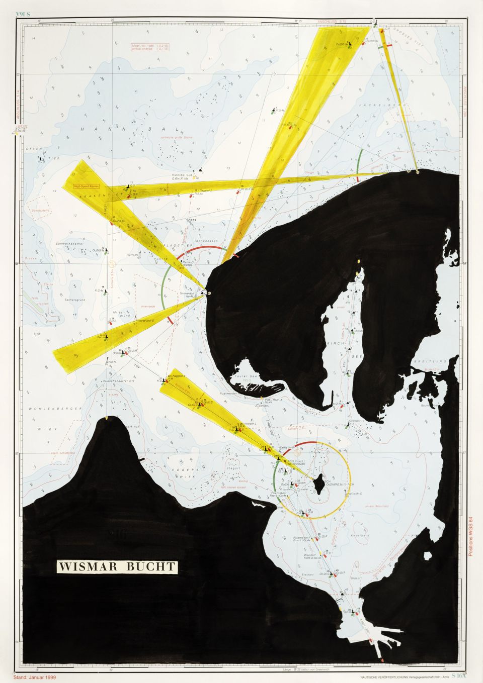 Anett Frontzek: Wismar Bucht. 2020, Tusche auf Papier, 42 x 59,5 cm, Foto: Anett Frontzek