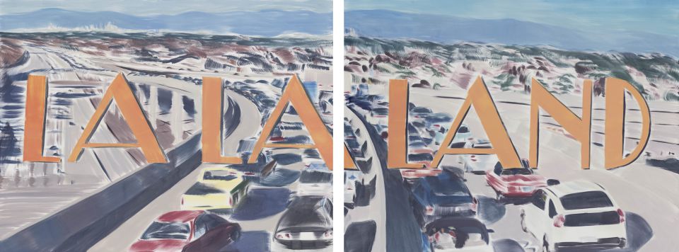 Ines Brands: Hysterie und Angst XI (LA LA LAND). Serie, Öl auf Leinwand, 2019