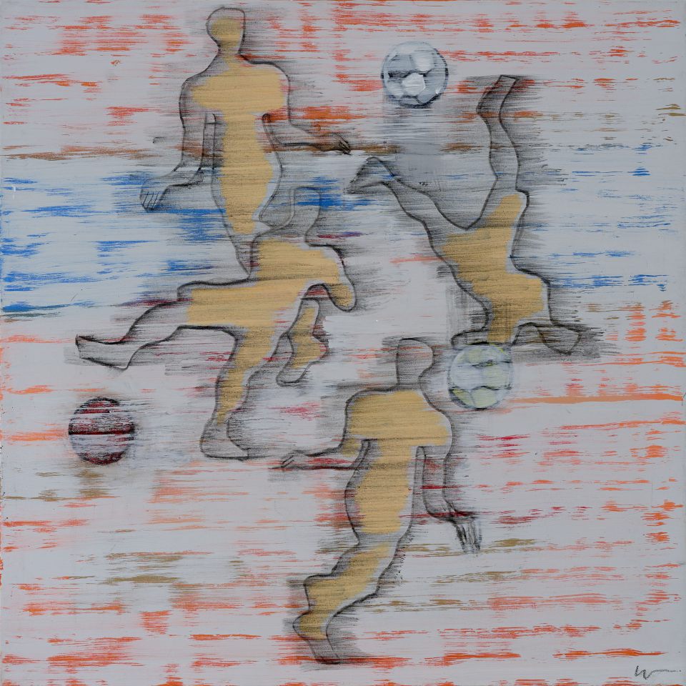 Matthias Wegehaupt: Strandspiel 3. o.J., Acryl und Öl auf Leinwand