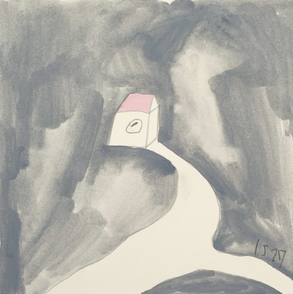 Kleines Kabinett - Pauline Stopp: Home, Bleistift und Gouache auf Papier, 2021, 15x15 cm (100,00 €)