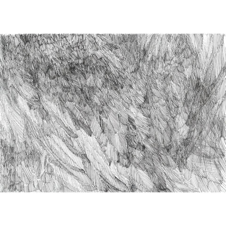 Bettina Paschke, Blue Days (Nr.120). Tusche auf Papier, 2019, 20x30 cm