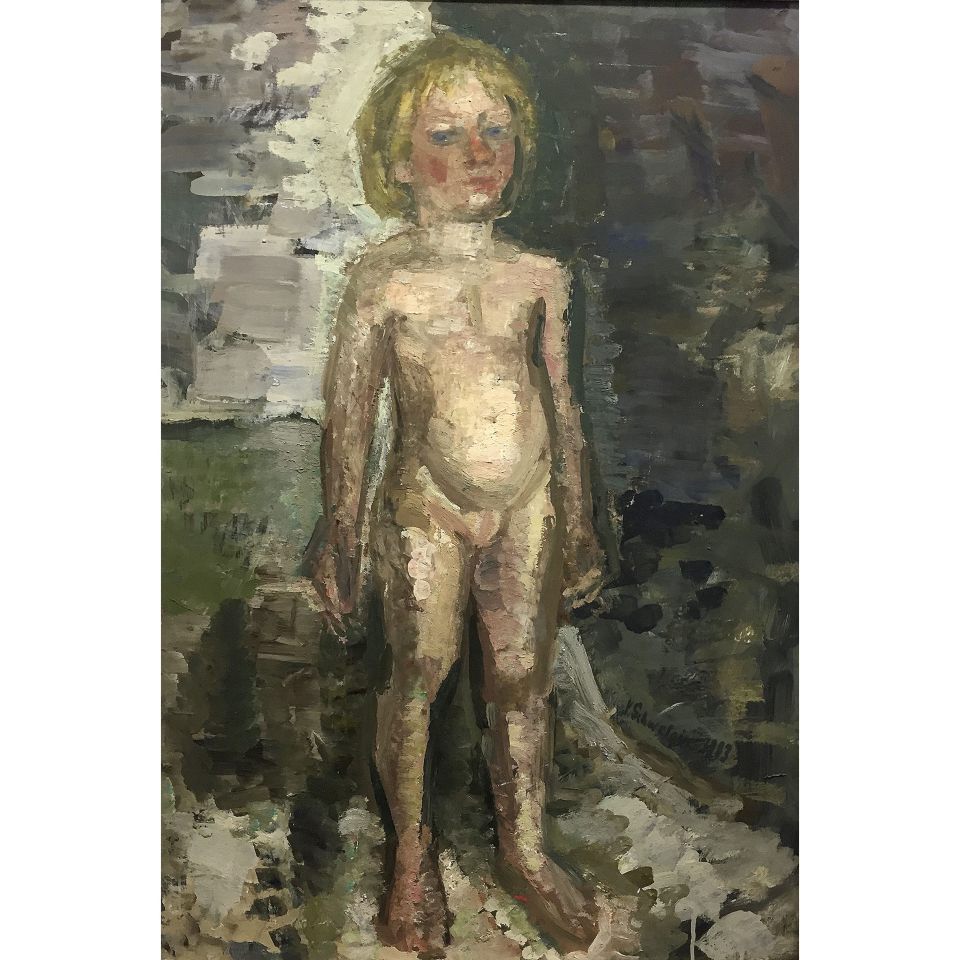 Vera Schwelgin | Mädchen Sandra. Öl und Eitempera auf Hartfaser, 1983