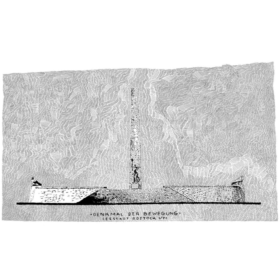 Matthias Dettmann, nach Arno Breker, Entwurf 6B für das Denkmal in Bewegung in Rostock, 1937. Handzeichnung, 2025