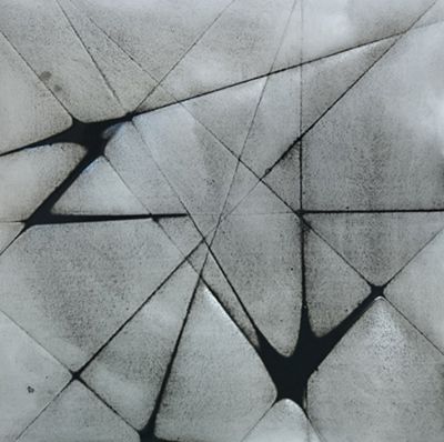 Iris Vitzthum: Abstrakte Thesen. 2017, Tusche auf Hochglanzpapier, 50 x 50 cm