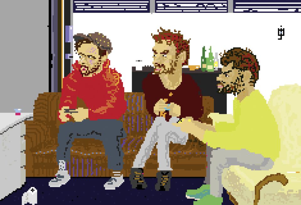 Moritz Jason Wippermann: Max, Sally & Arkardij. pixel on iPad, 2018