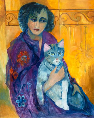 Mechthild Mannewitz: Colette mit Katze, 2008