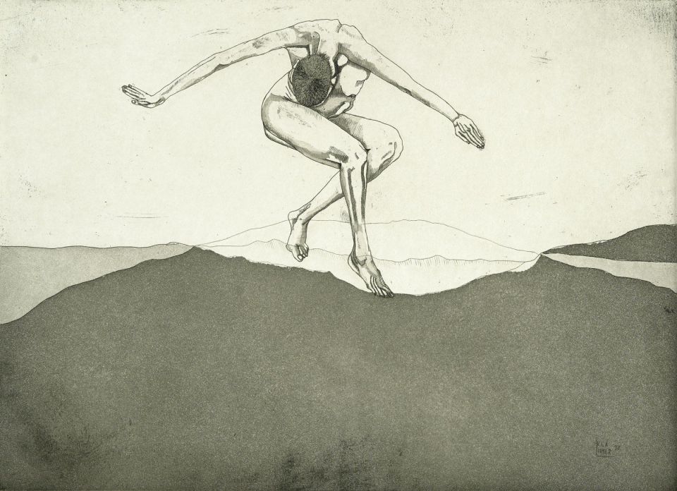 Lydia Klammer, Naturakt, Aquatinta, 2017, 46x37cm