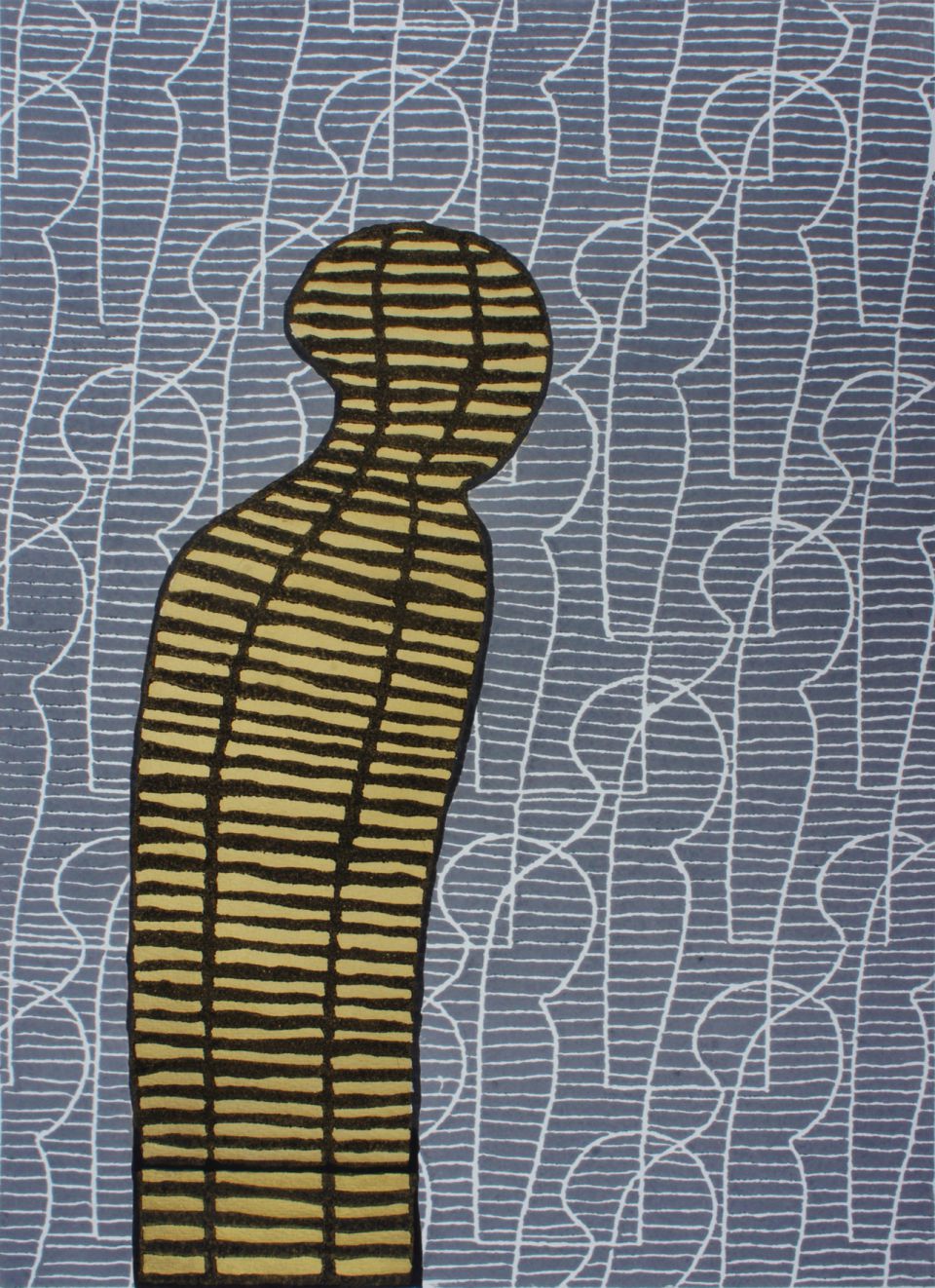 Klaus-Dieter Steinberg: Käfig. 2019, Farbholzschnitt