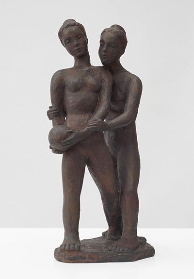 Margarete Scheel: Ballspielerinnen, o. J., Bronze (Leihgabe Kulturhistorisches Museum Rostock)