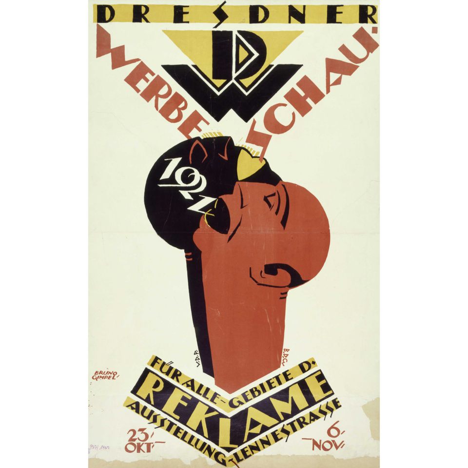 Bruno Gimpel: Dresdner Werbeschau. 1921, Farblithographie (Privatbesitz)