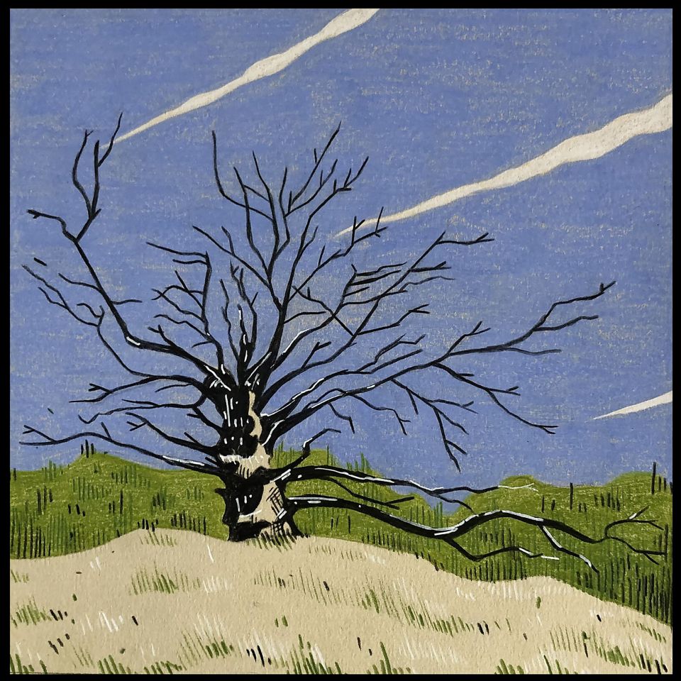 Christoph Knitter: aus der Serie Tales of Terror. Buntstift auf Papier, 2023