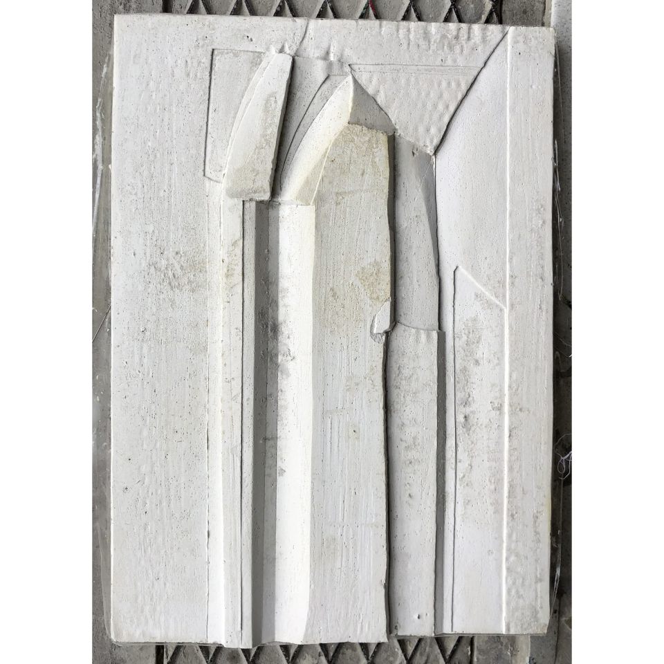 Julia Hansen, o.T. 2021, Relief, Gips, 30x21 cm