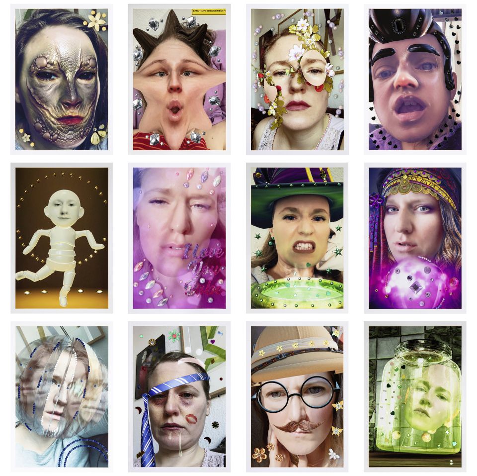 Jacqueline Duhr: Filterfotos II. 2020-2021, 16er Block, Objekte auf Fotoprint