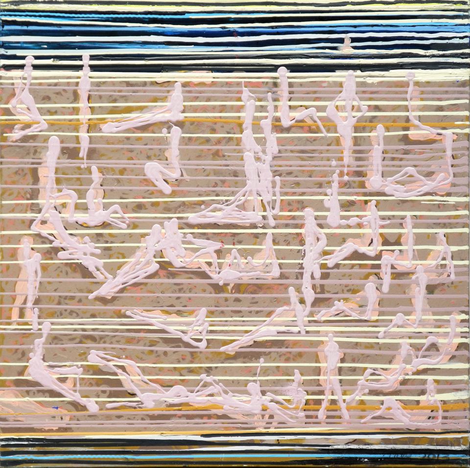 Matthias Wegehaupt: Strand. Öl/Leinwand, 2013, 80x80 cm