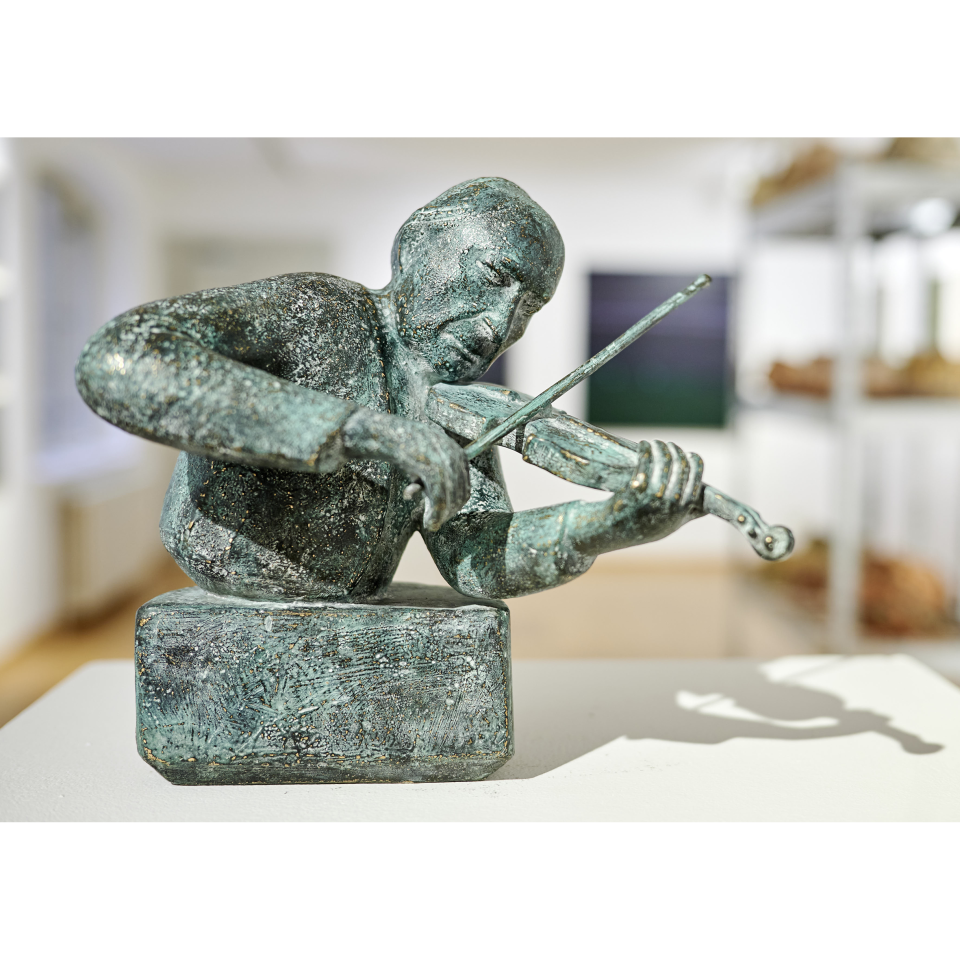 Wolfgang Friedrich: Büste des Violinisten Saschko Gawriloff. Bronze, 2020, 26 × 25 ×16