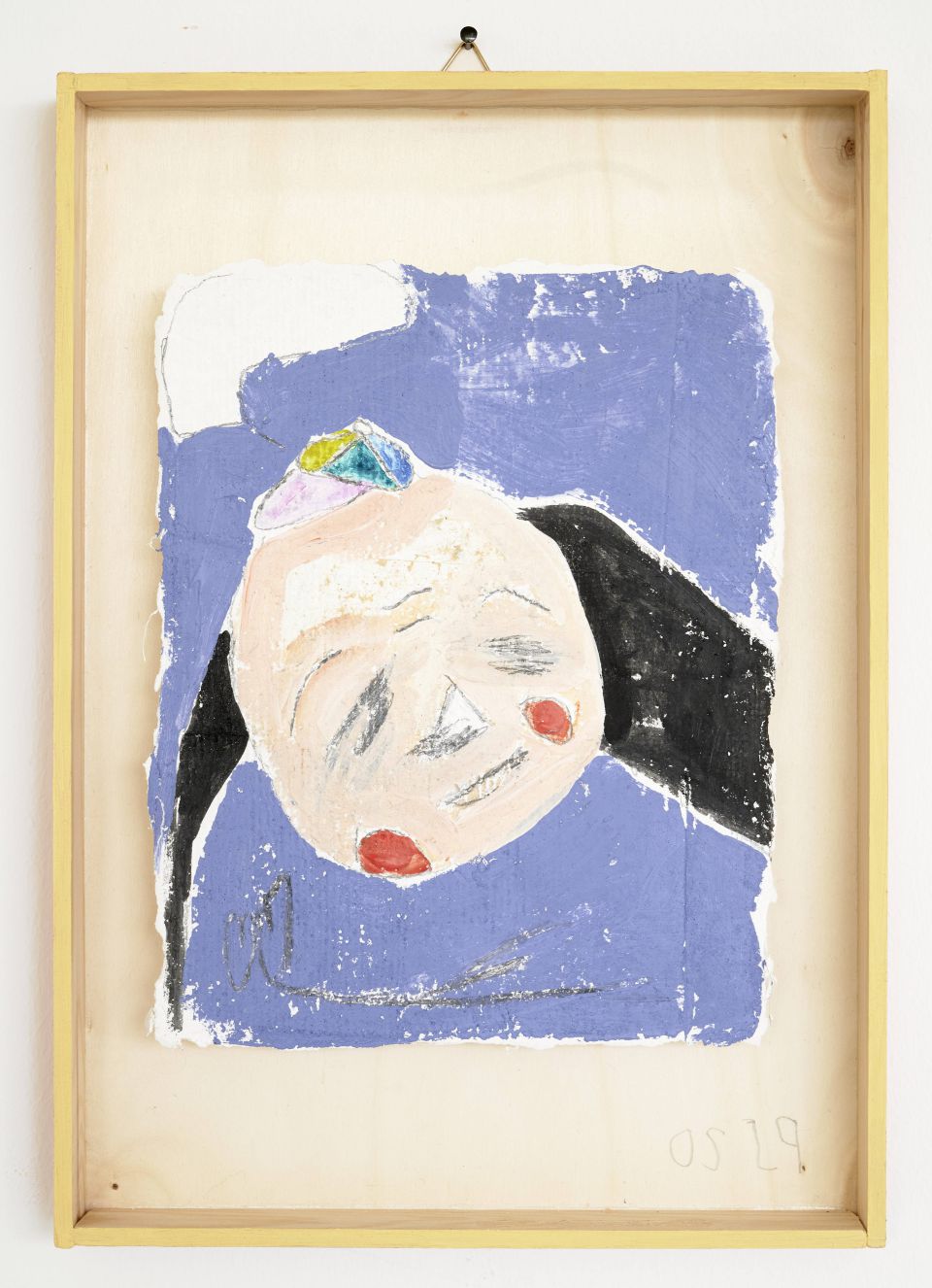 Pauline Stopp: Olaf, Acryl und Bleistift, Gouache auf Gips, Objektrahmen, 2020, 30x21 cm (520,00 €)