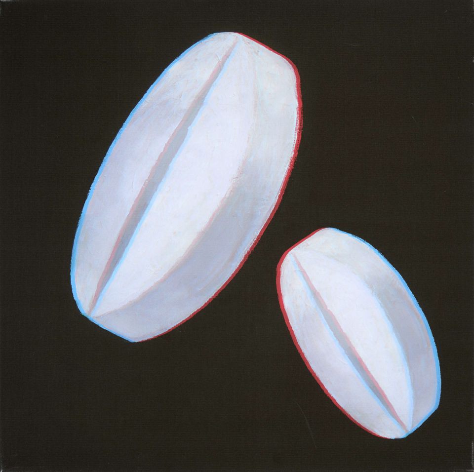 Udo Dettmann: Vitamin B, Mischtechnik auf Leinwand (inkl. 3D-Brille), 2012, 70x70 cm (840,00 €)