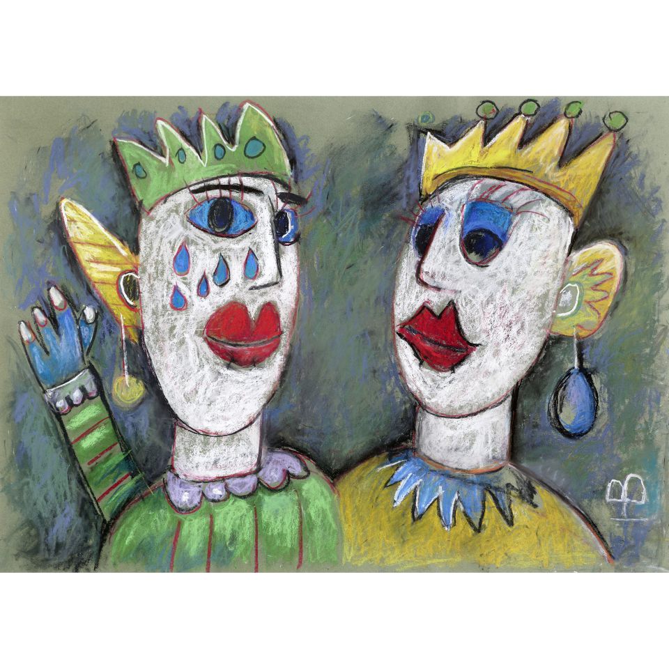 Hanning Bruhn | Mann und Frau. Pastell, 1998