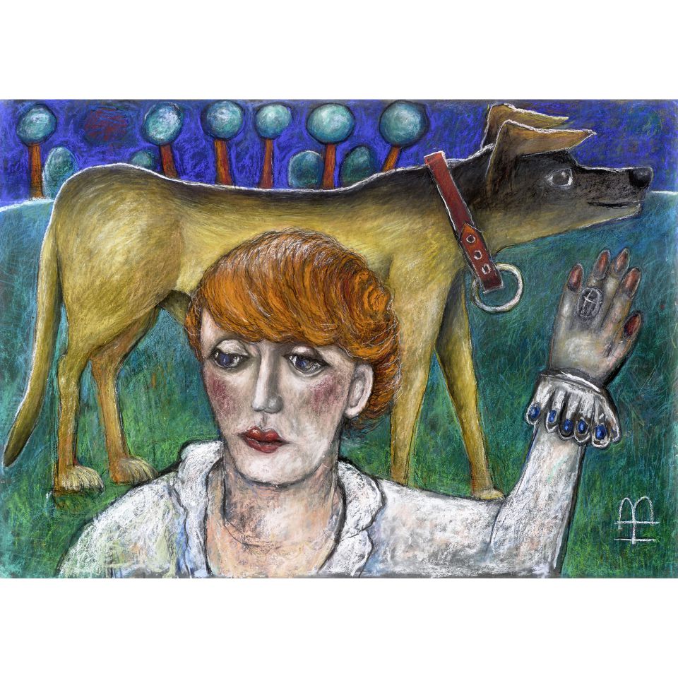 Hanning Bruhn | Susanne mit Lotte. Pastell, 2007/08