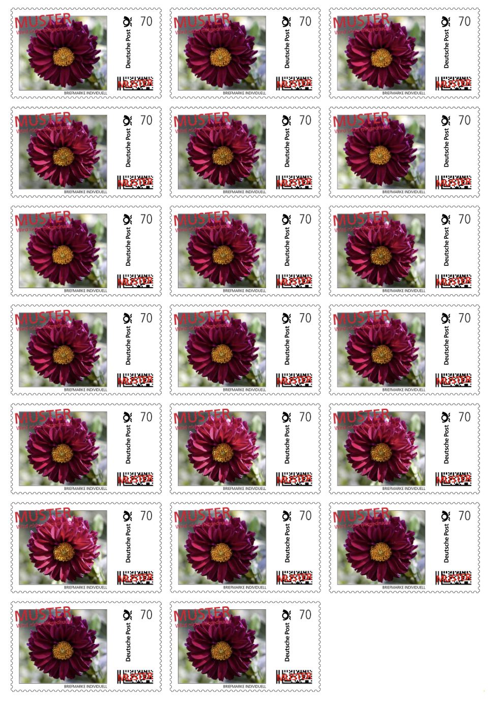 Maix Meyer: countdown. Briefmarken (20 Stück), 2019