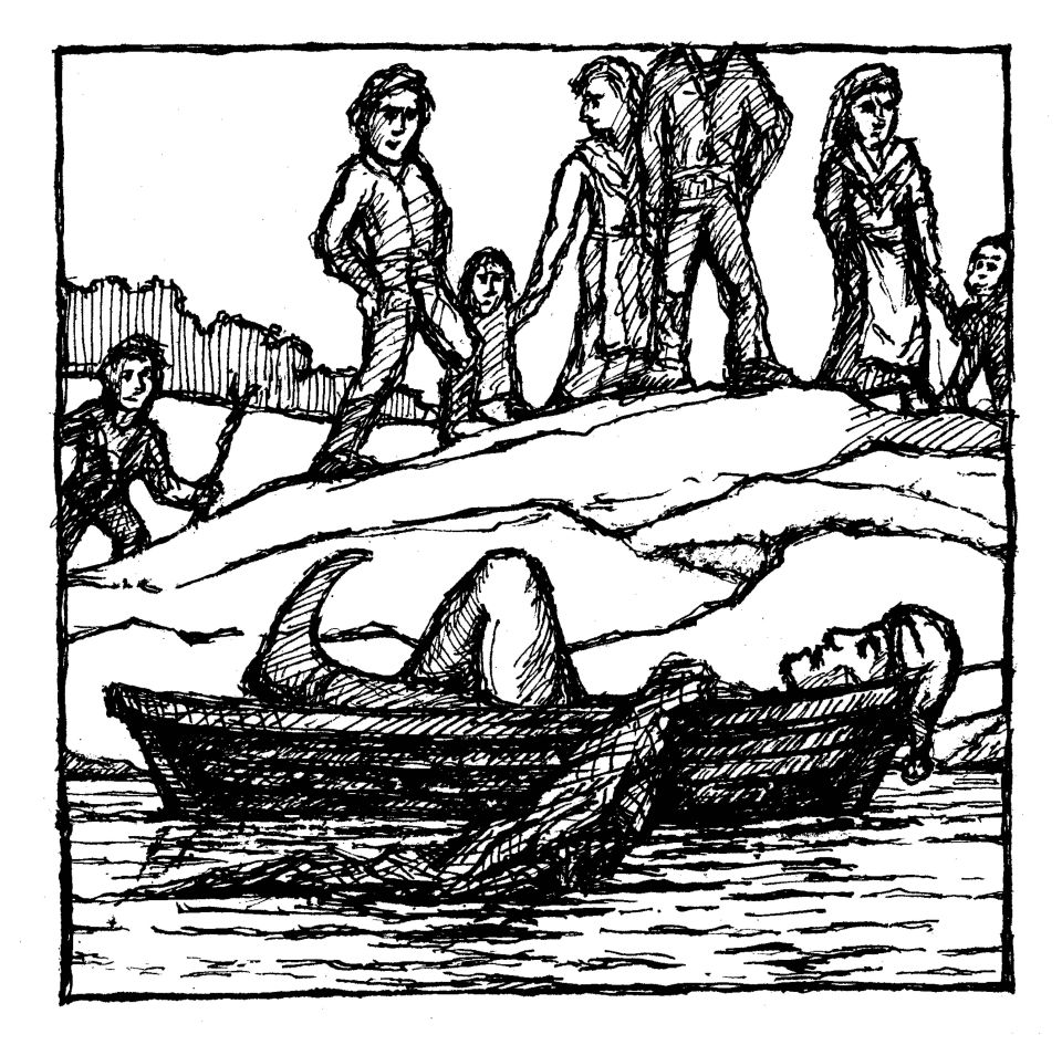 Thomas Wageringel: Eulenspiegel auf Hiddensee. Federzeichung, 2020