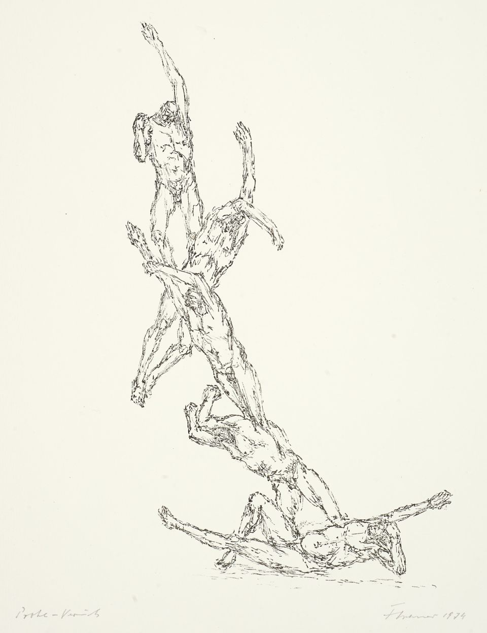 Fritz Cremer | Probeversuch | Lithografie | 1974 | 35,5 x 26,5 cm