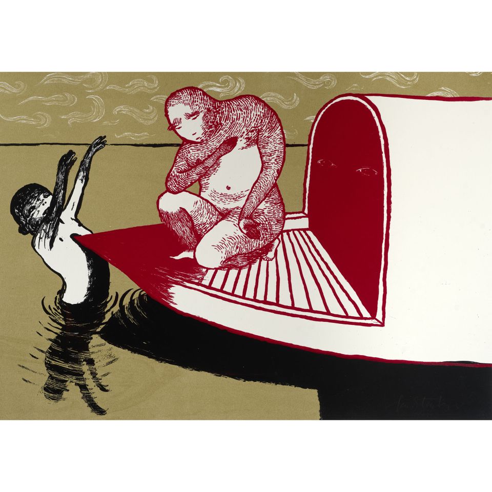 Anke Feuchtenberger: Mein Herz. 2009, Siebdruck, 42x59 cm