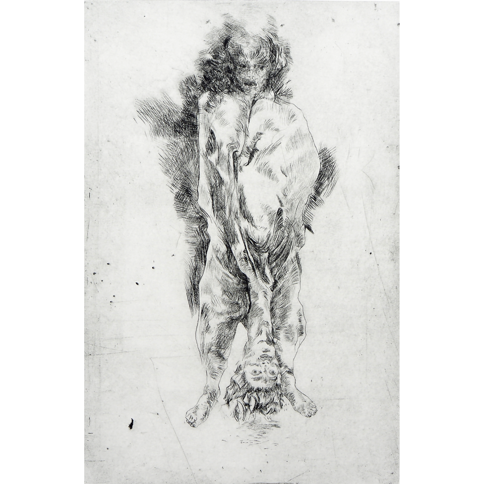 Urs Bumke: Prototyp. Kaltnadelradierung, 2020, 30 x 20 cm