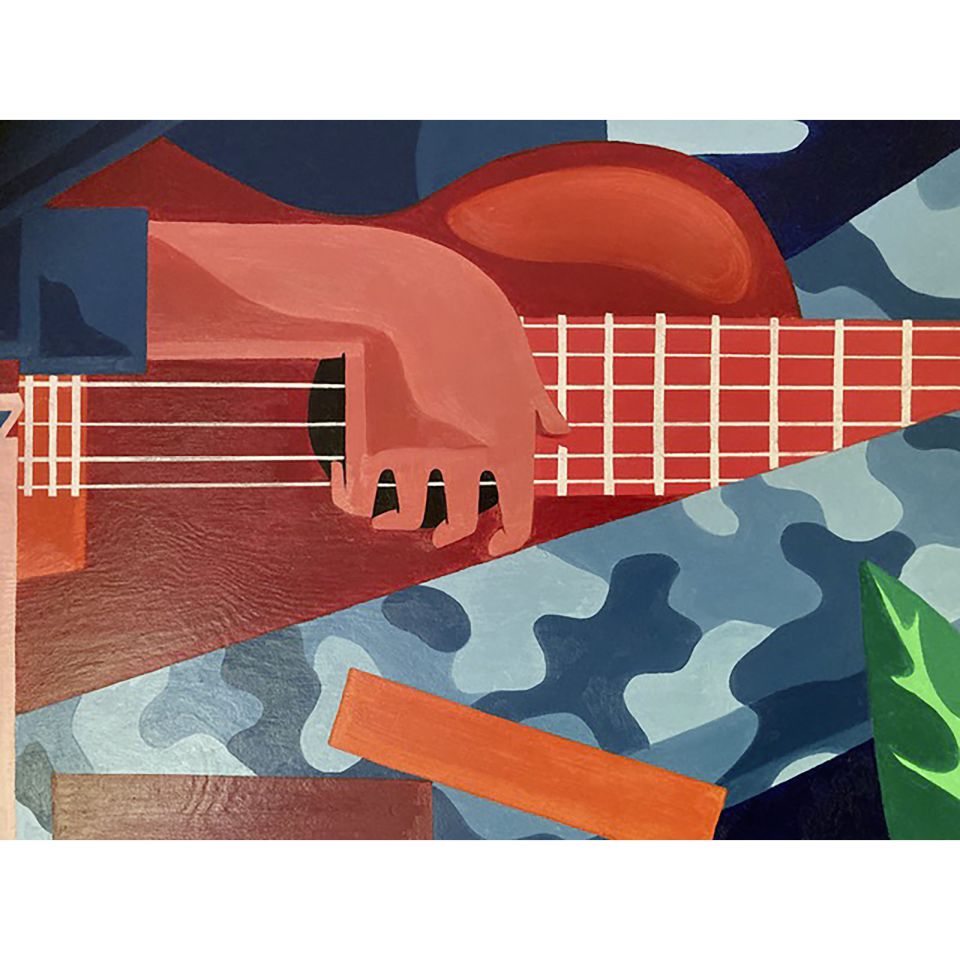 Sebastian Volgmann, Am Strande. 2021, Öl auf Holz, 125x165 cm (Ausschnitt)