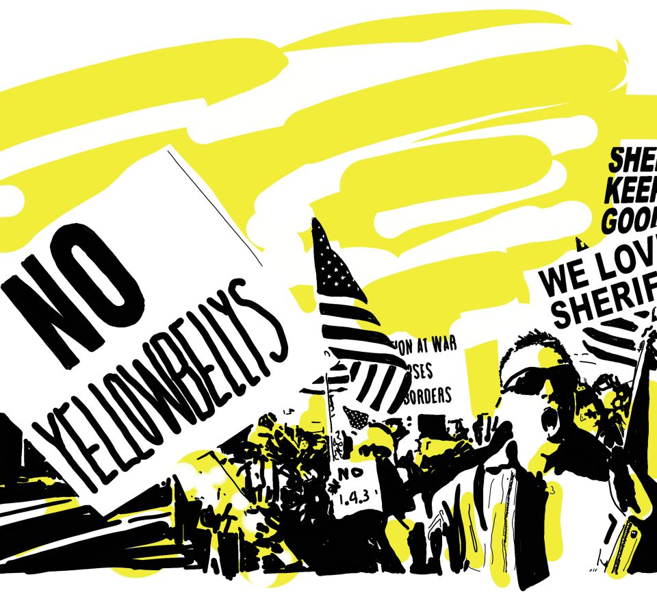 Matthias Dettmann: Zu Uwe Johnsons Brief aus New York. Siebdruck, 2023